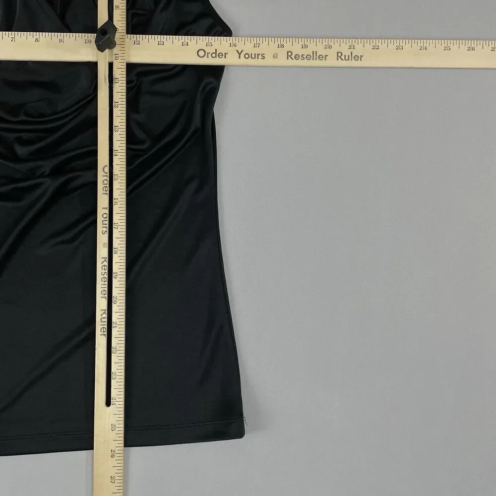 NY & Co. Silky Sleeveless Cowl Draped Neck Top Women’s Small Black Office Corp - Picture 8 of 11